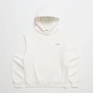 Mad Happy Classics Fleece Hoodie
White With Pink